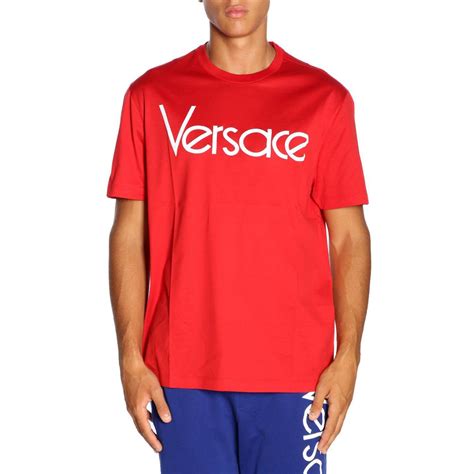 red versace shirt